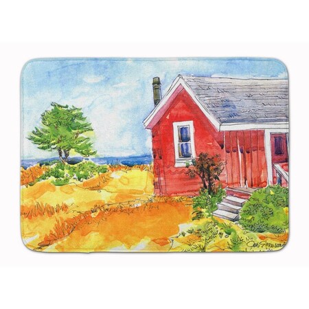 Carolines Treasures Old Red Cottage House at the lake Machine Washable Memory Foam Mat 6041RUG